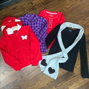 NWT Girls Sweater, Scarf, Zip-Up Sweatshirt, and Shirt Set -XS (4-5)